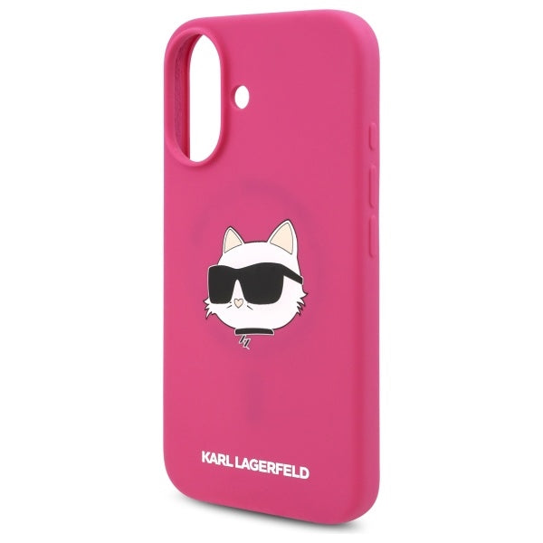 Karl Lagerfeld Magsafe Silicone Case "Choupette's Head" Θήκη προστασίας από σιλικόνη – iPhone 16 (Fuchsia – KLHMP16SSCHPPLF)