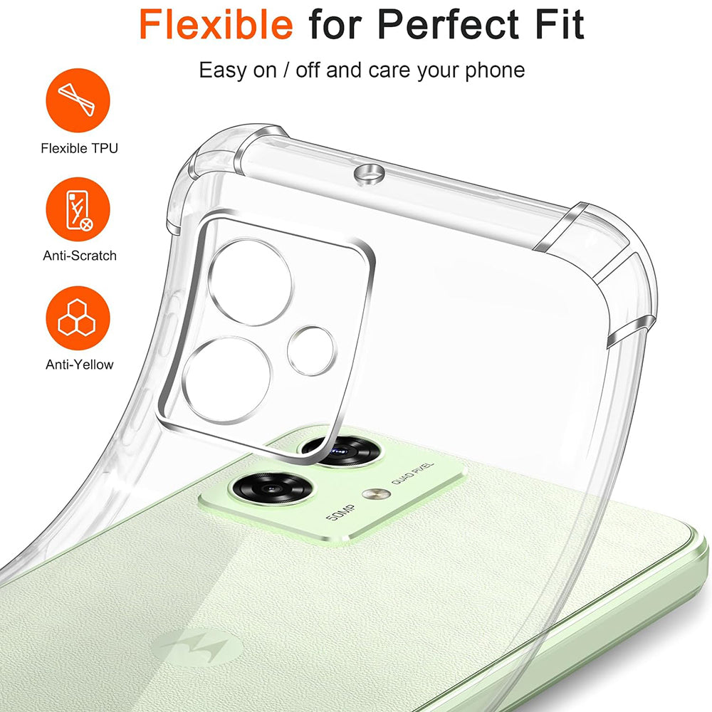 Techsuit - Shockproof Clear Silicone - Motorola Moto G55 - Clear