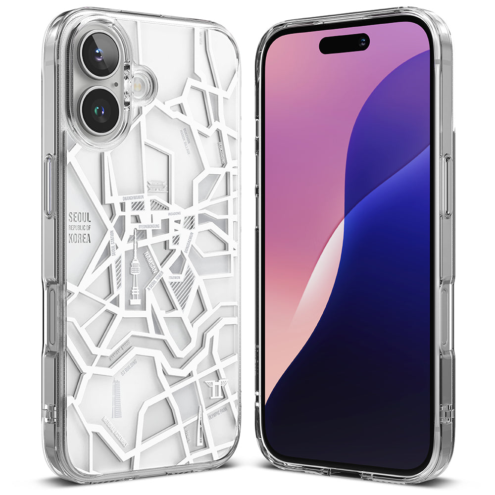 Ringke - Fusion Design - iPhone 16 Plus - Seoul Map White