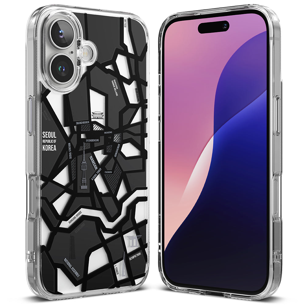 Ringke - Fusion Design - iPhone 16 Plus - Seoul Map Black