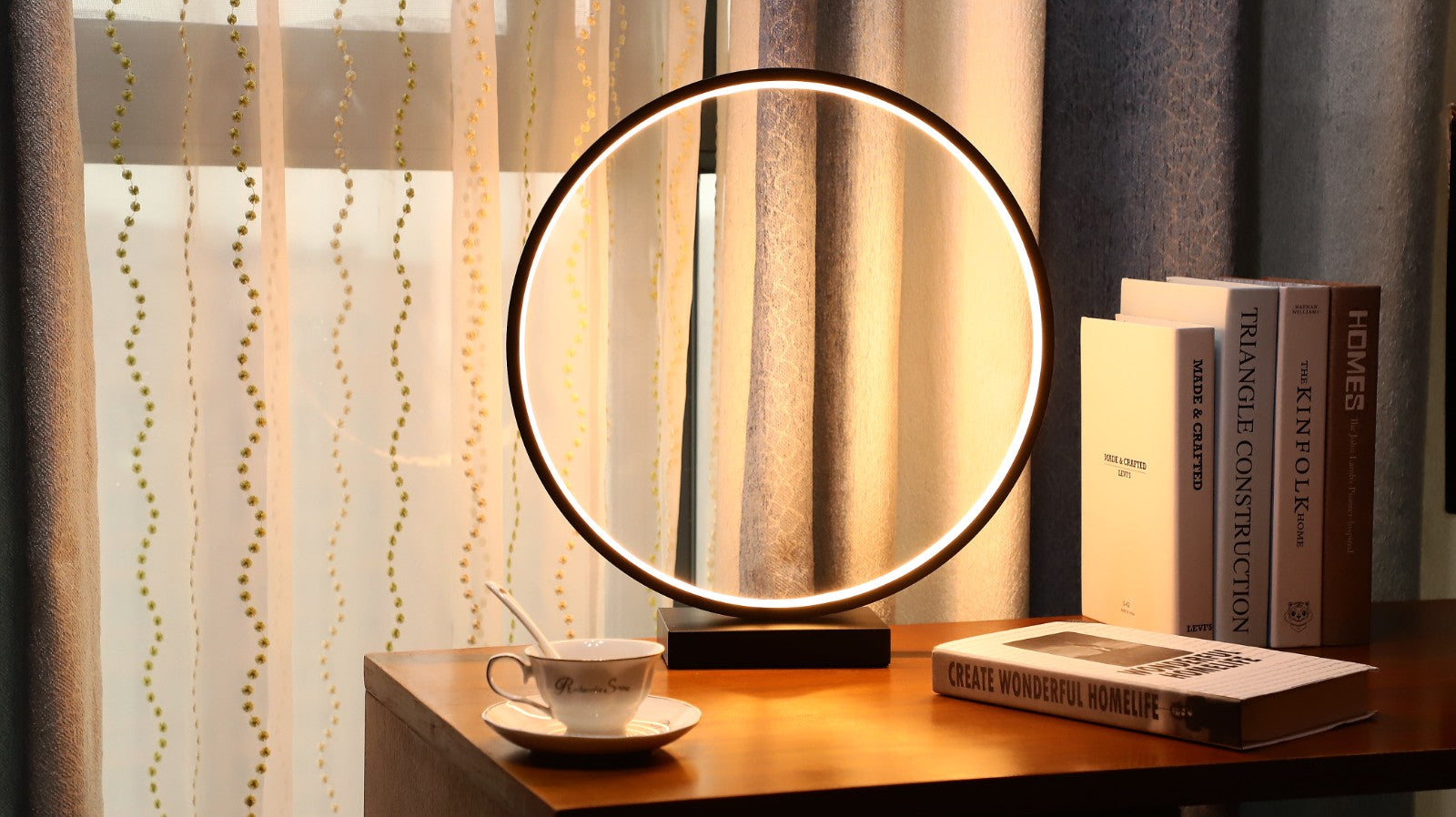 Designnest Round Table Lamp |Heng| Σφαιρική διακοσμητική λάμπα διαμέτρου 35 εκατοστών με ροοστάτη (Μαύρο)