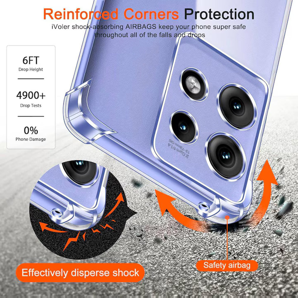 Techsuit - Shockproof Clear Silicone - Motorola Edge 50 - Clear