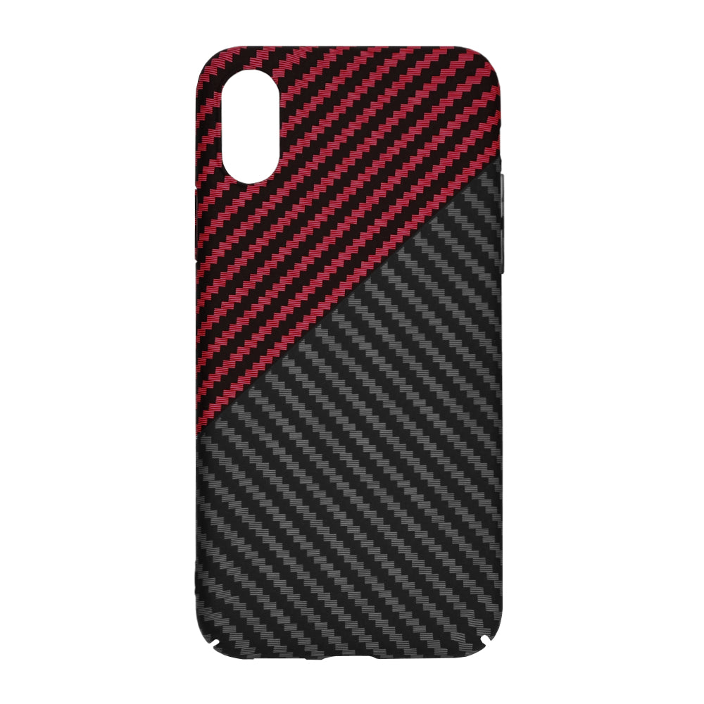 Techsuit - Carbonite FiberShell - iPhone XR - Red Vortex