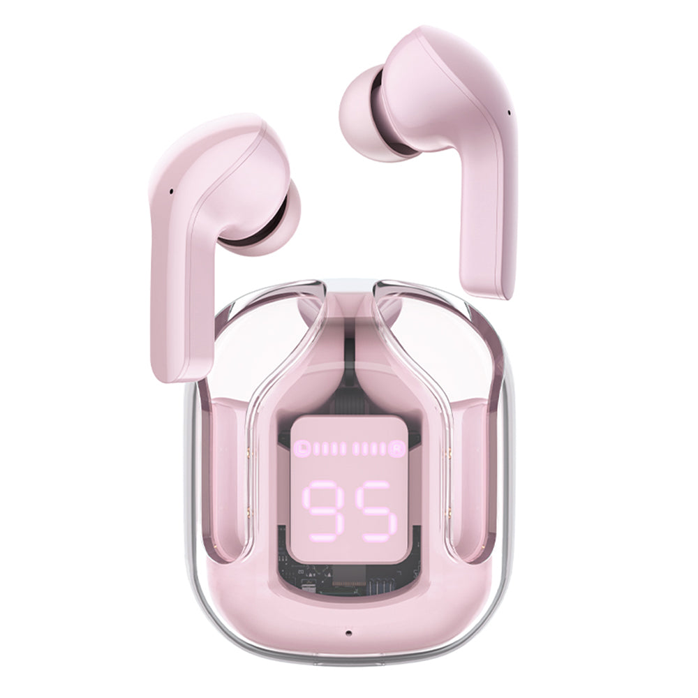 Acefast - Wireless Earbuds (T6) - USB-C, IPX4, Bluetooth 5.3, ENC, Fast Charging, LED Digital Display, 500mAh - Pink Lotus