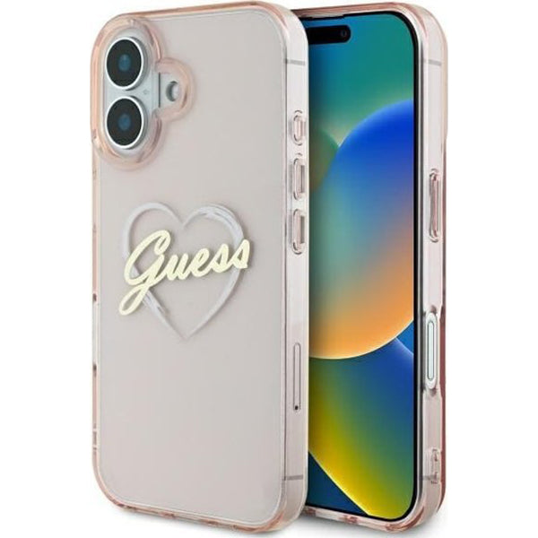 Guess - Hardcase IML Heart (GUHCP16SHCHGSPP) - iPhone 16 - Pink