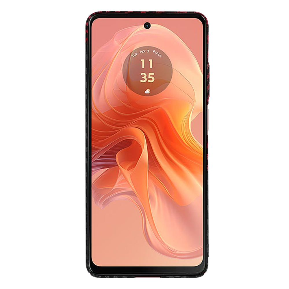 Techsuit - Carbonite FiberShell - Motorola Moto G04 / Moto G04s / Moto G24 / Moto E14 - Red Vortex