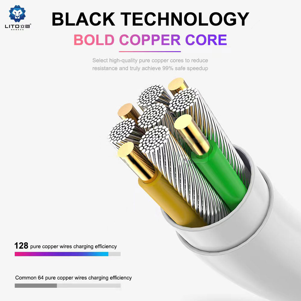 Lito - Data Cable - Type-C to Type-C Quick Charging PD18W, 2m - White