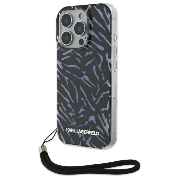 Karl Lagerfeld - Hardcase (KLHCP16XHZBPKCCU) - iPhone 16 Pro Max - Purple Zebra With Cord