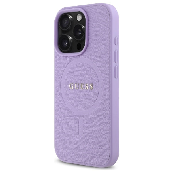 Guess Magsafe “Saffiano Collection" Hard Case Θήκη προστασίας από δερματίνη – iPhone 16 Pro Max (Μωβ – GUHMP16XPSAHMCU)