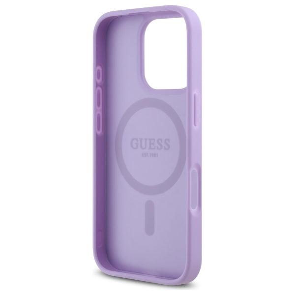 Guess Magsafe “Saffiano Collection" Hard Case Θήκη προστασίας από δερματίνη – iPhone 16 Pro Max (Μωβ – GUHMP16XPSAHMCU)