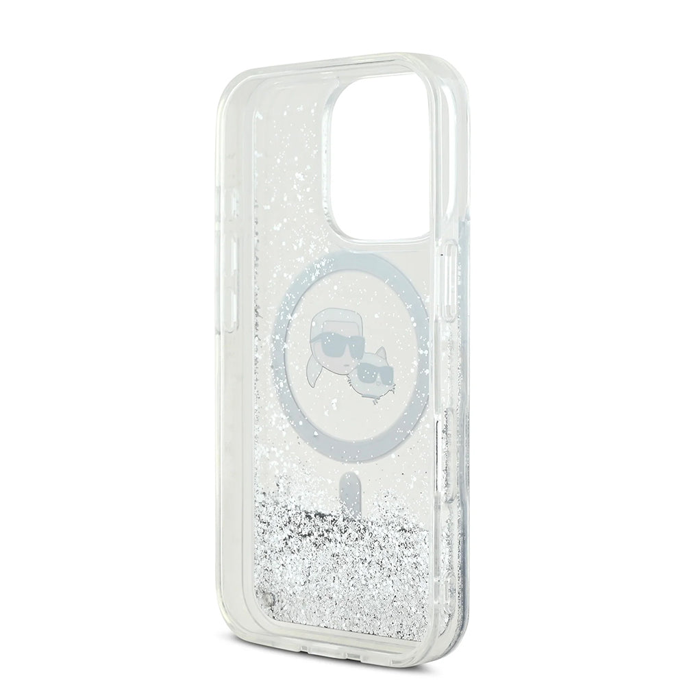 Karl Lagerfeld Magsafe Ringstand Liquid Glitter Hard Case Θήκη προστασίας από σκληρό πλαστικό – iPhone 16 Pro (Glitter Διάφανη – KLHMP16LLGKCSGH)