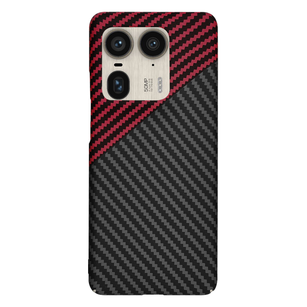 Techsuit - Carbonite FiberShell - Motorola Edge 50 Ultra - Red Vortex