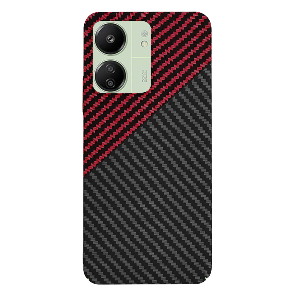 Techsuit - Carbonite FiberShell - Xiaomi Redmi 13C 4G / Redmi 13C 5G / Poco C65- Red Vortex