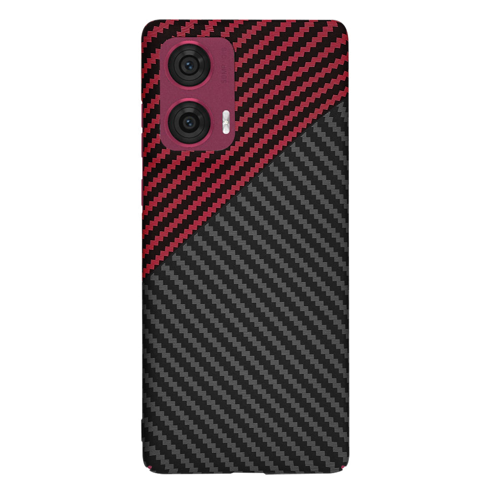 Techsuit - Carbonite FiberShell - Motorola Edge 50 Fusion - Red Vortex