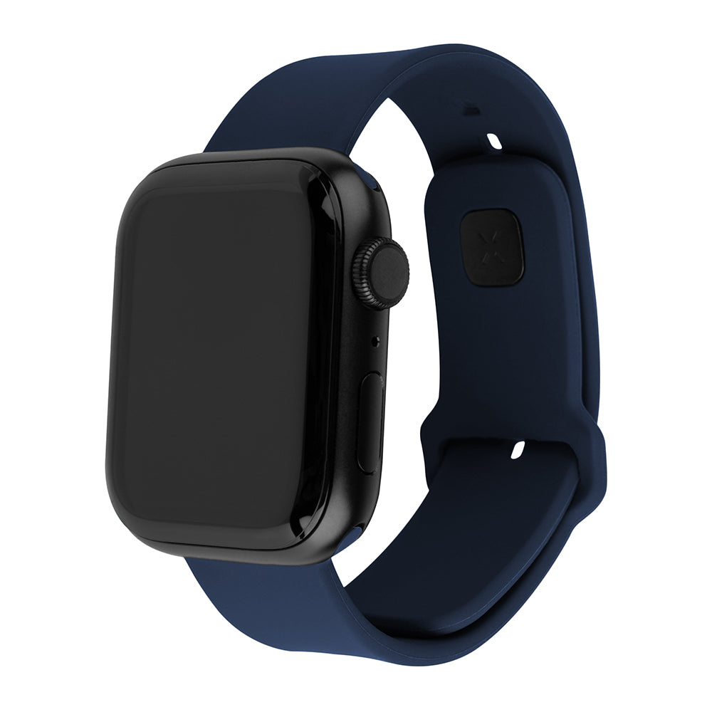 Fixed - Silicone Sporty Strap Set 35mm - Apple Watch 1/2/3/4/5/6/7/8/9/10/SE/SE 2/Ultra/Ultra 2 (42/44/45/46/49mm) - Blue