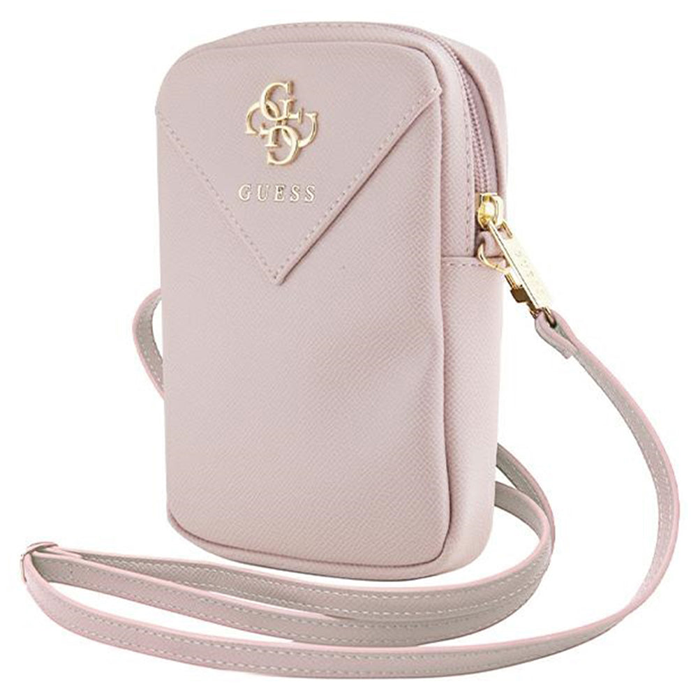 Guess - Universal Phone Pouch Zip Triangle 4G (GUWBZPGSTEGP) - Universal, Adjustable Strap, Zip Closure - Pink