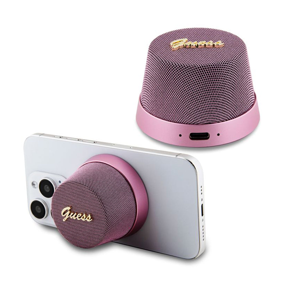 Guess - Speaker Stand Magnetic Script Metal (GUWSC3ALSMP) - TWS, USB-C, Bluetooth V5.3, 700mAh, 3W - Pink