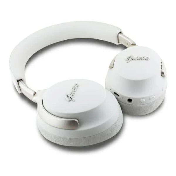 Guess Metal Script Logo Bluetooth ANC/ENC Headphones (Beige - GUBHC22PSFCSME)