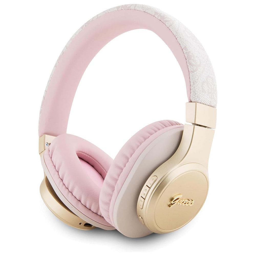 Guess - Wireless Headphones 4G Script (GUBH604GEMP) - Bluetooth 5.3, Over-ear Headset, 300mAh, USB-c, IPX4, 40mm - Pink
