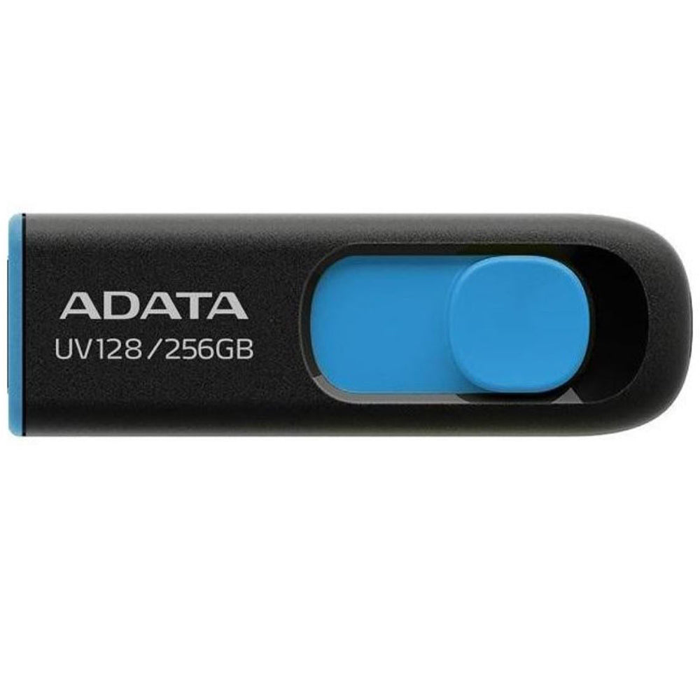 Adata - Memory Stick (AUV128-256G-RBE) - USB 3.2 FlashDrive, 256GB, 100MB/s - Black / Blue