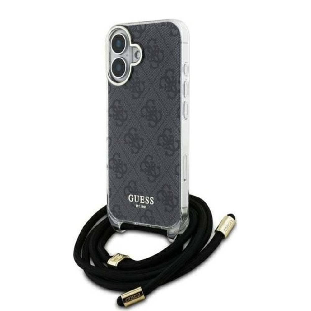 Guess - Crossbody Cord 4G Print (GUHCP16SHC4SEK) - iPhone 16 - Black