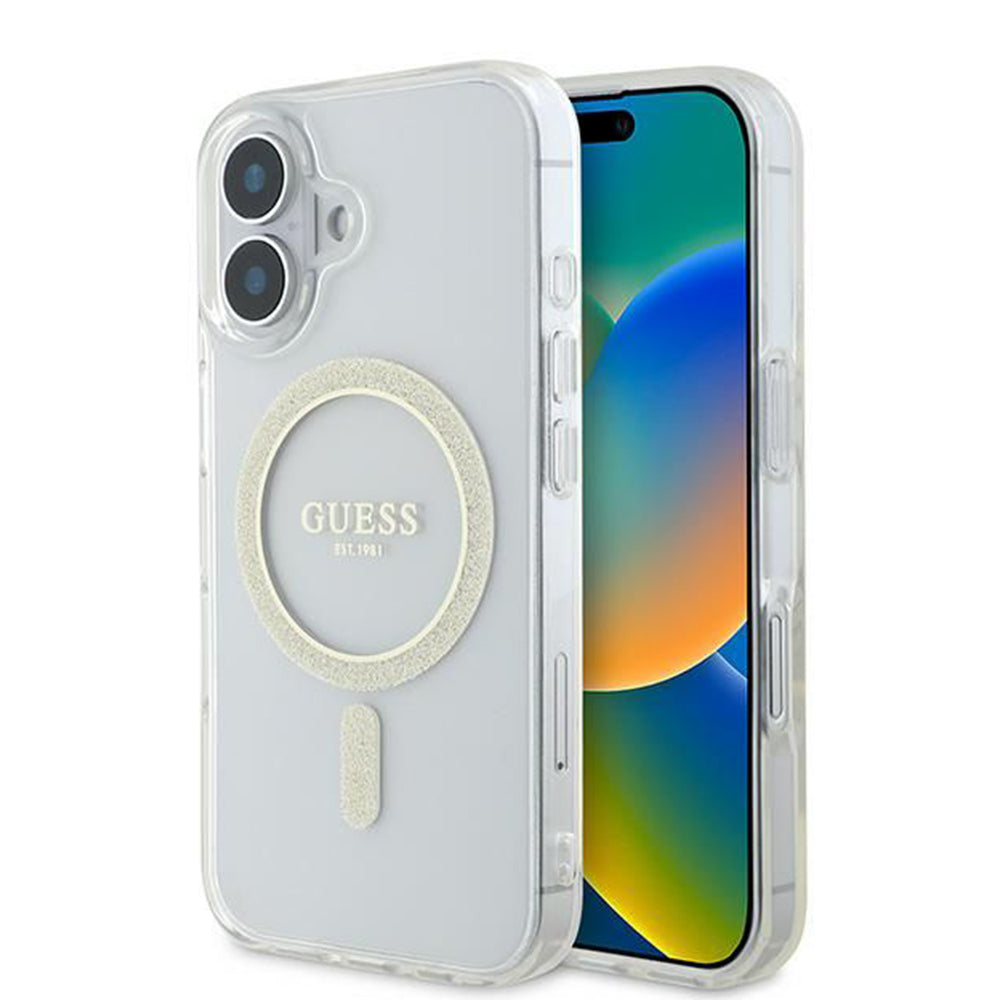 Guess - IML Glitter Circle MagSafe (GUHMP16SHFGERET) - iPhone 16 - Clear