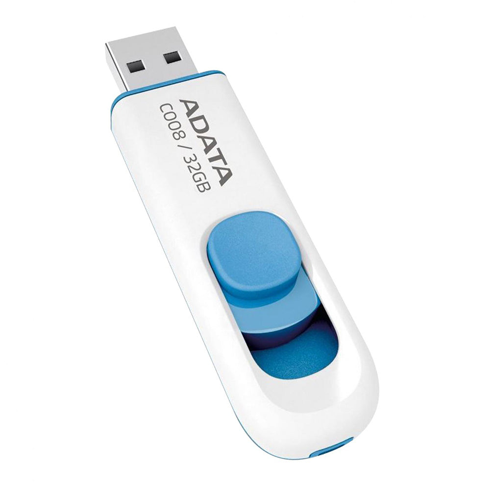 Adata - Memory Stick (AC008-32G-RWE) - USB 2.0 FlashDrive, 32GB - White / Blue