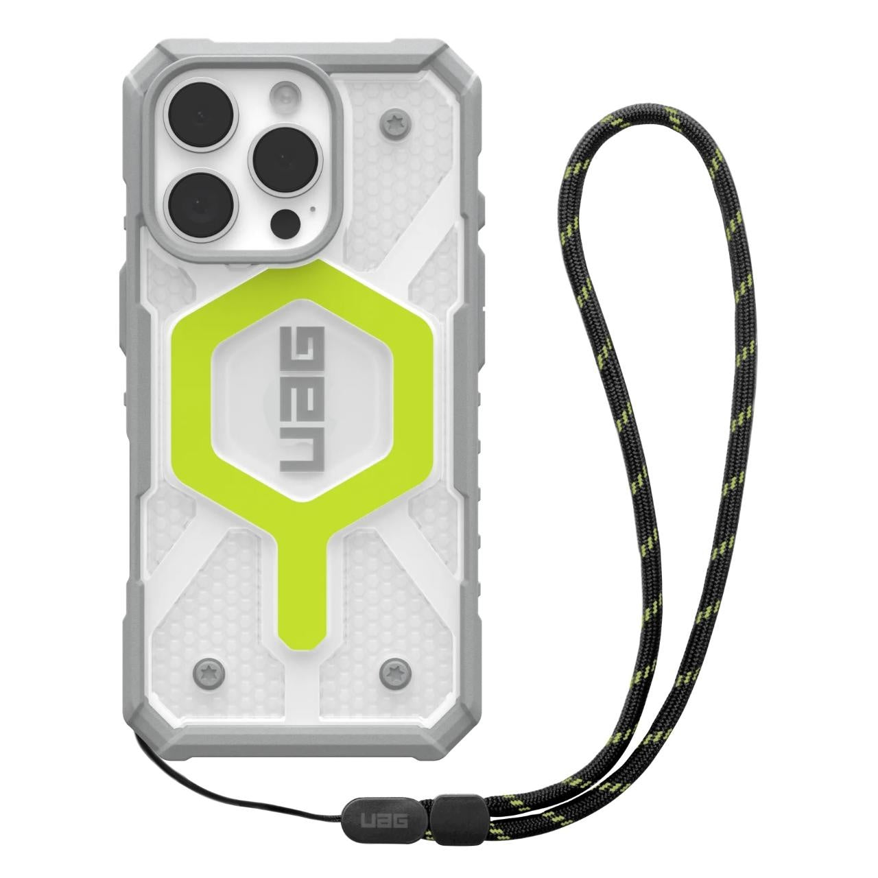 UAG - Pathfinder Clear Magsafe - iPhone 16 Pro - Active Neon Lanyard