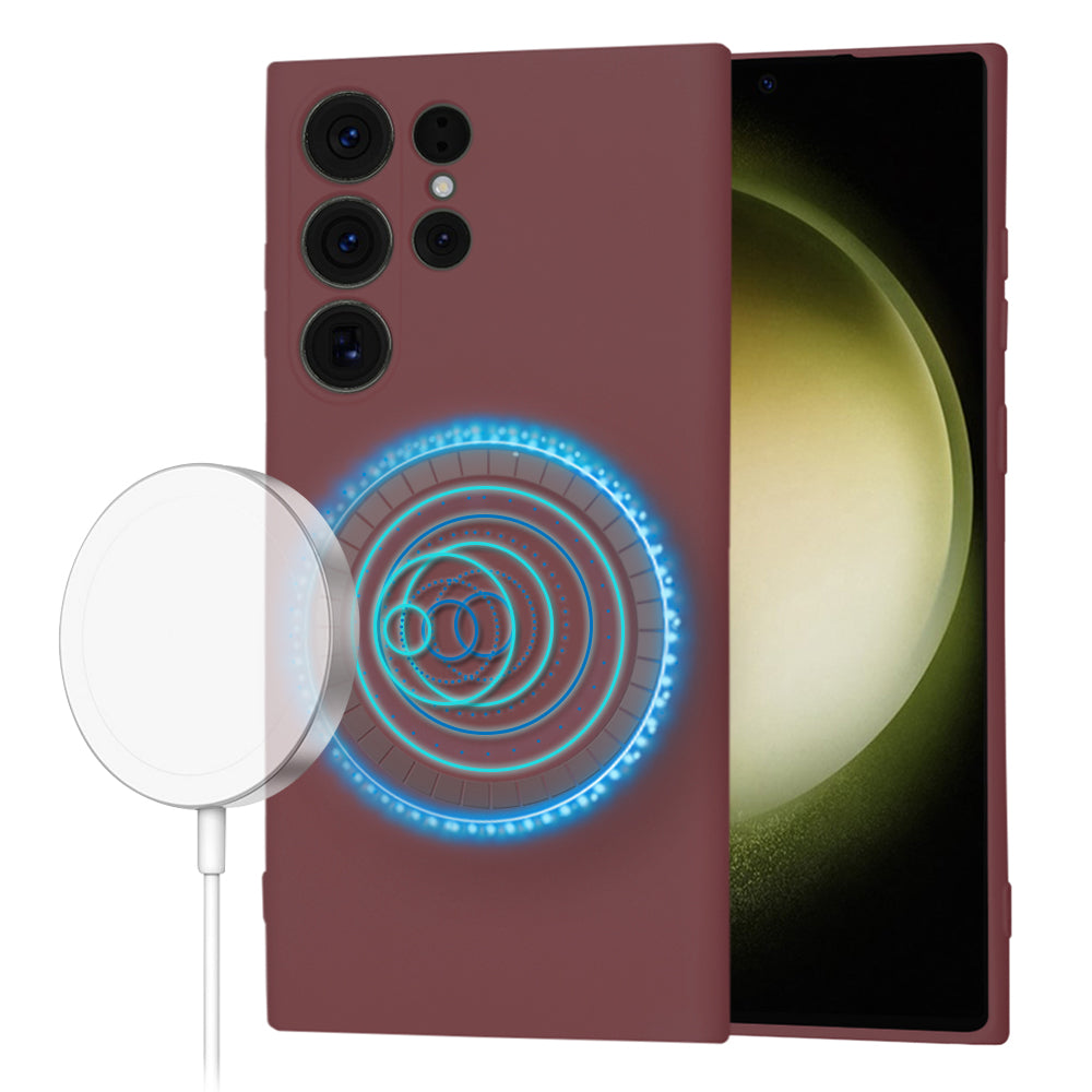 Techsuit - SoftFlex MagSafe - Samsung Galaxy S23 Ultra - Plum Red