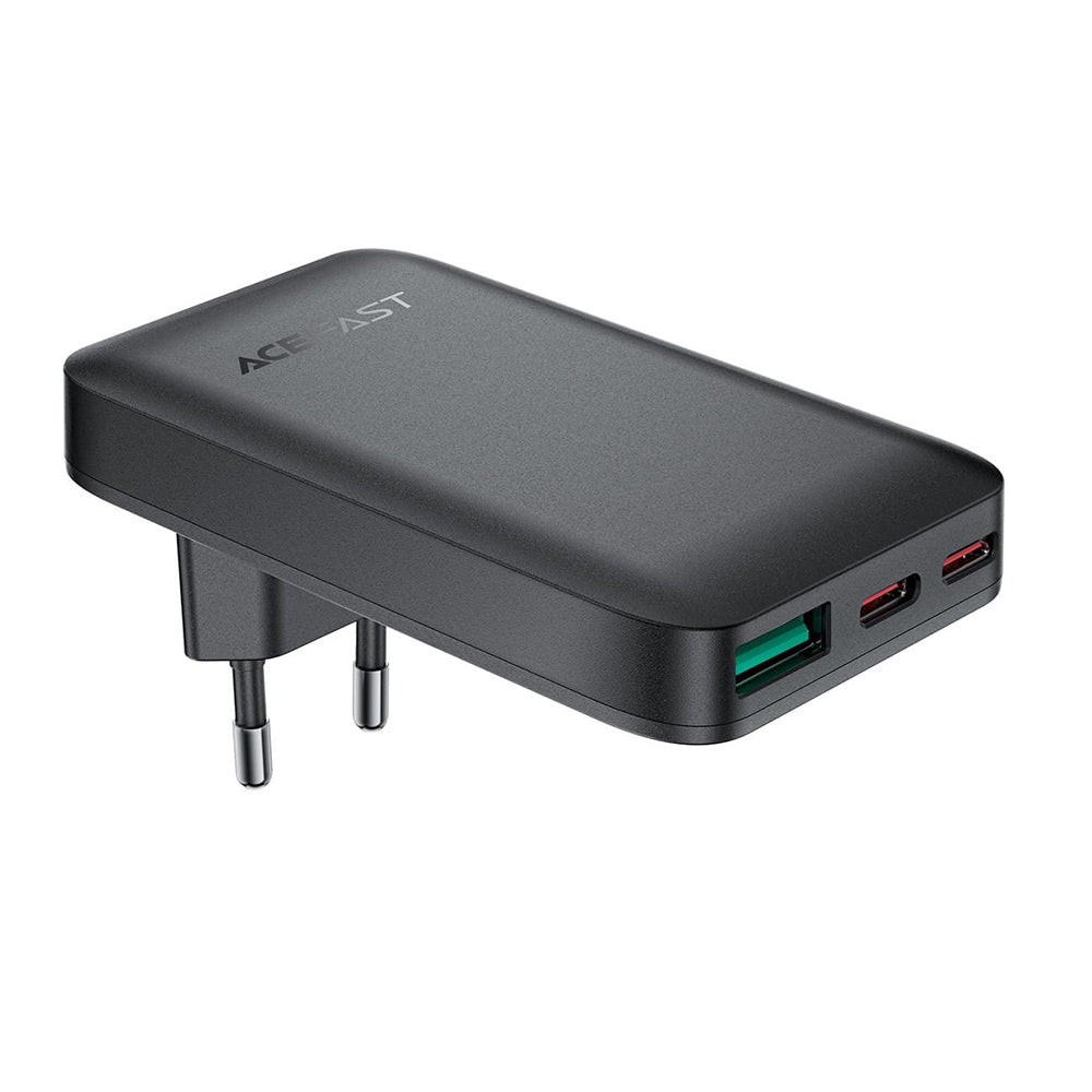Acefast - Wall Charger (A100) - 2x Type-C, USB, 3in1, GaN Technology, PD65W, Fast Charging - Black