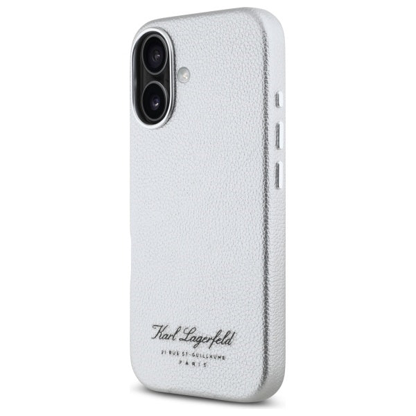 Karl Lagerfeld “Rue St.Guillaume Logo Collection” Θήκη προστασίας από σιλικόνη – iPhone 16 (Γκρι – KLHCP16SPGWCMKHK)