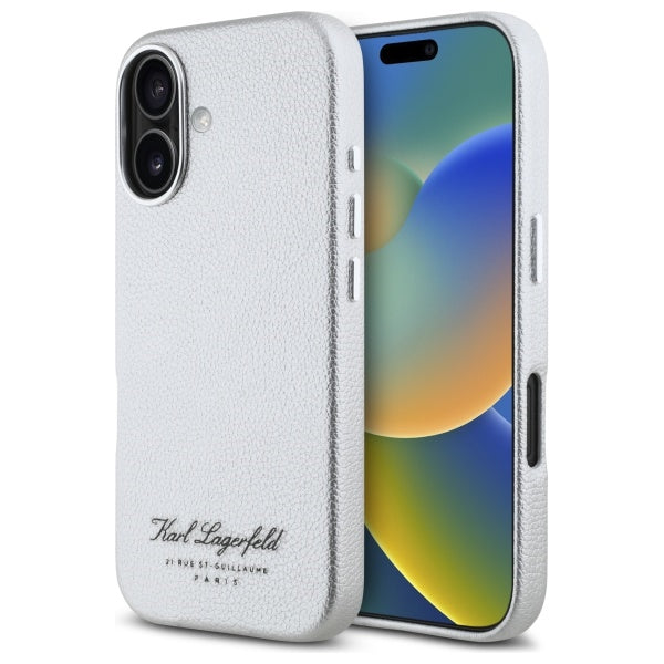 Karl Lagerfeld “Rue St.Guillaume Logo Collection” Θήκη προστασίας από σιλικόνη – iPhone 16 (Γκρι – KLHCP16SPGWCMKHK)