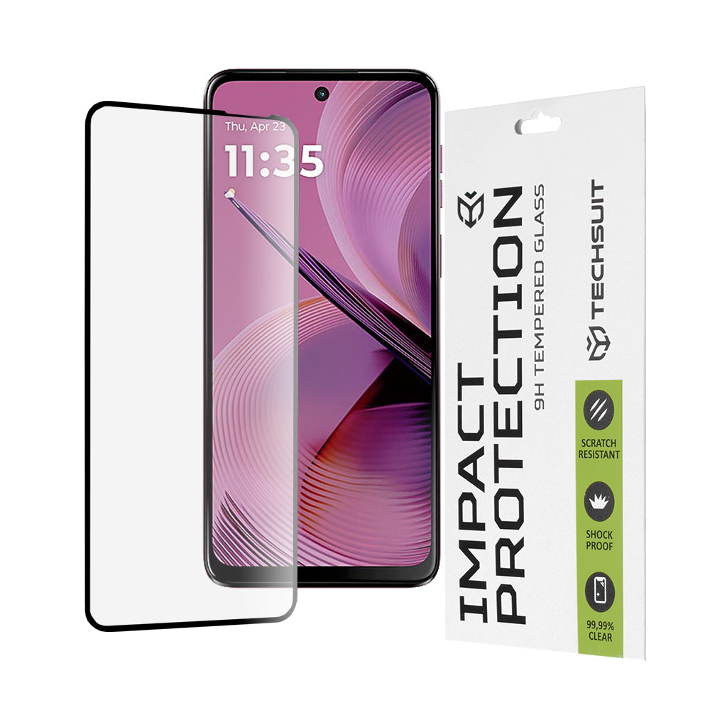 Techsuit - 111D Full Cover / Full Glue Glass - Motorola Moto G55 - Black