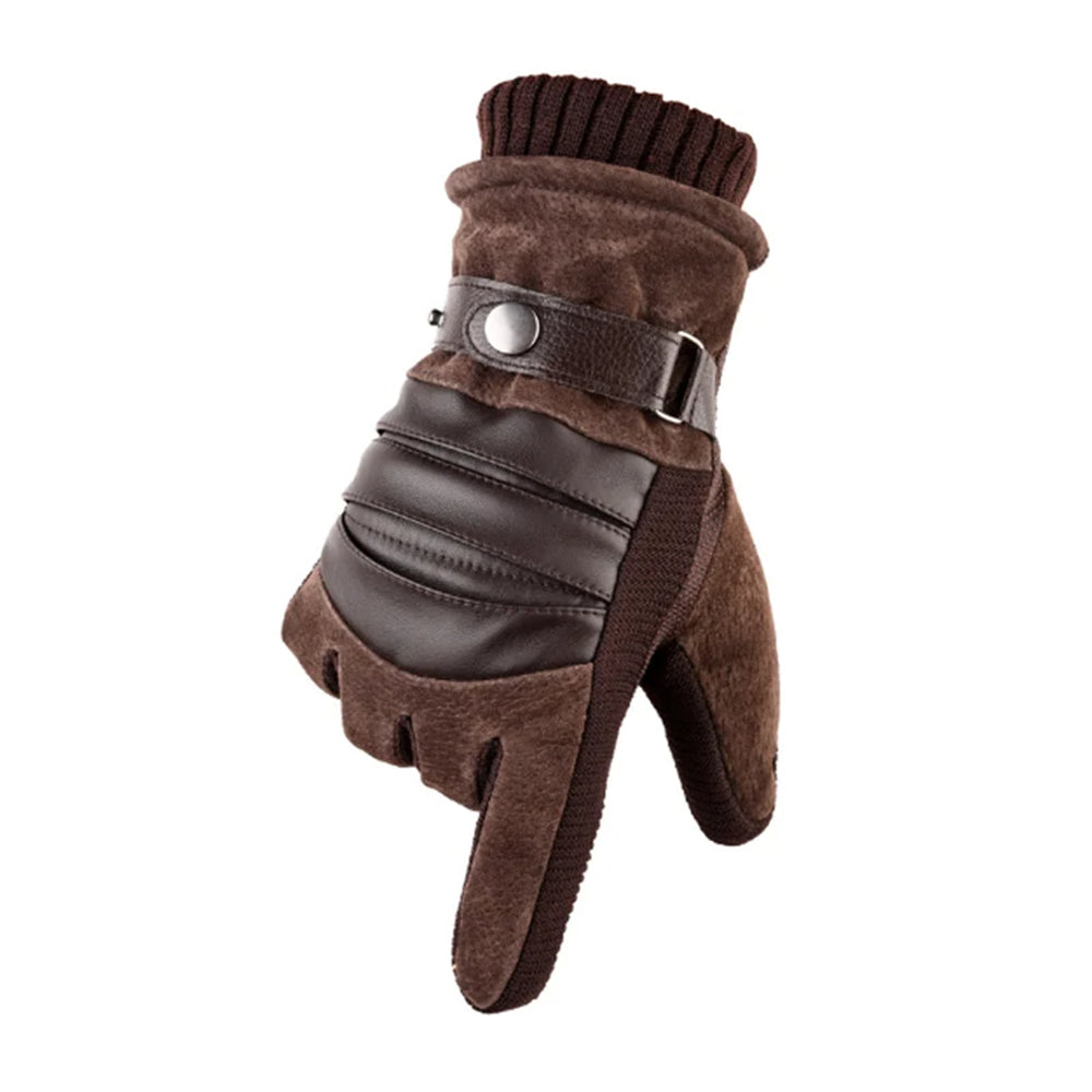 Techsuit - Touchscreen Gloves (OG101) - PU, Soft and Warm, Free Size - Brown