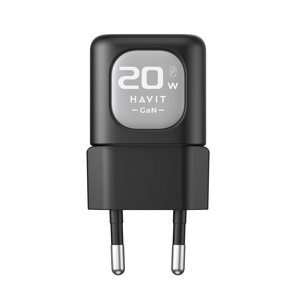 Havit - Wall Charger (UC220 EU) - USB, Type-C, GaN, 20W - Black / Gray