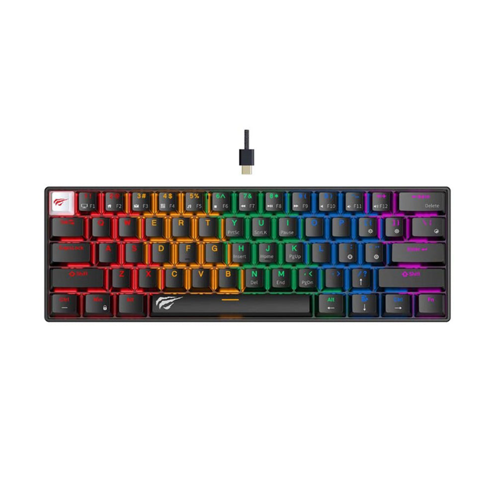 Havit - Gaming Keyboard (KB903L) - USB-C, with RGB Lights, 1.8m, 200mA - Black