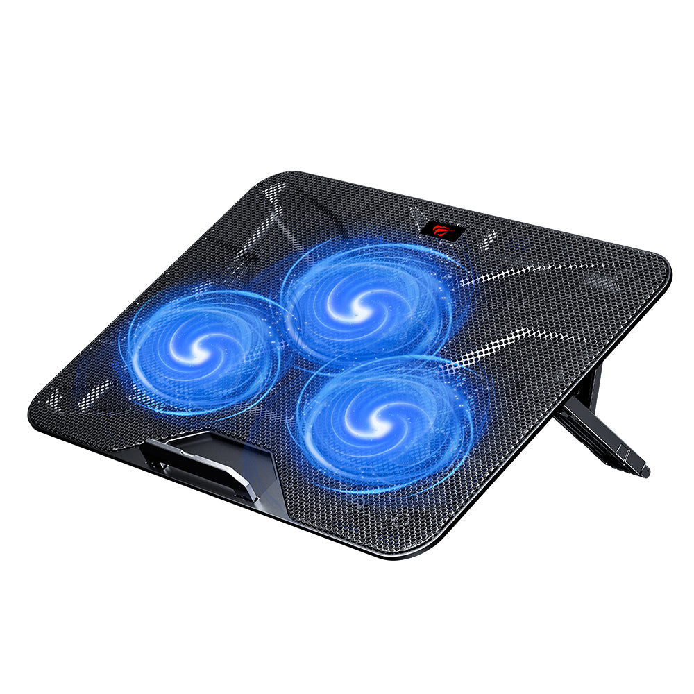 Havit - Cooling Pad (F2067) - for Laptop, 9 - 18.3", 2x USB2.0, 1000 - 1200RPM, 3 Fans, Adjustable Speed - Black