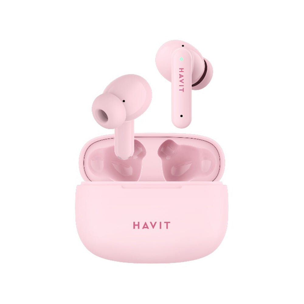 Havit - Wireless Earbuds (TW967 Pro) - with Microphone, Bluetooth 5.3, True Wireless Stereo, Type-C, 300mAh - Pink