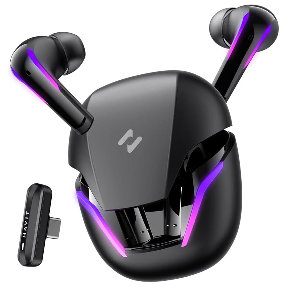 Havit - Wireless Earbuds (TW970) - for Gaming, with Dongle, Bluetooth 5.3, RGB, Type-C, 400mAh - Black