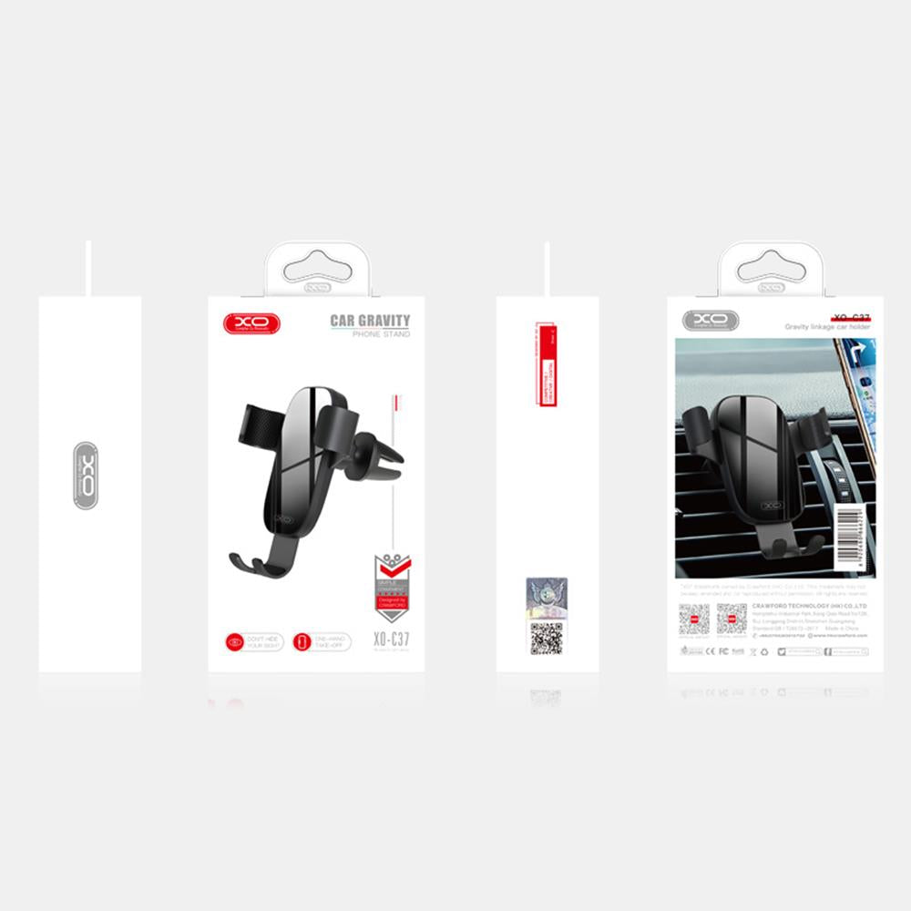 XO C37 Car Phone Holder Βάση στήριξης Smartphone αεραγωγών αυτοκινήτου (Μαύρη)