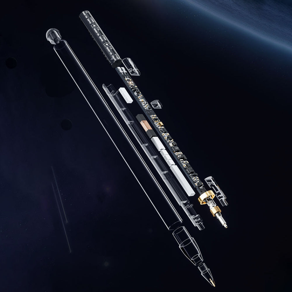 Techsuit - Premium Stylus Pen (C10 Pro) - for iPad 2018+, Digital Magnetic Charging, Capacitive - Transparent / Black