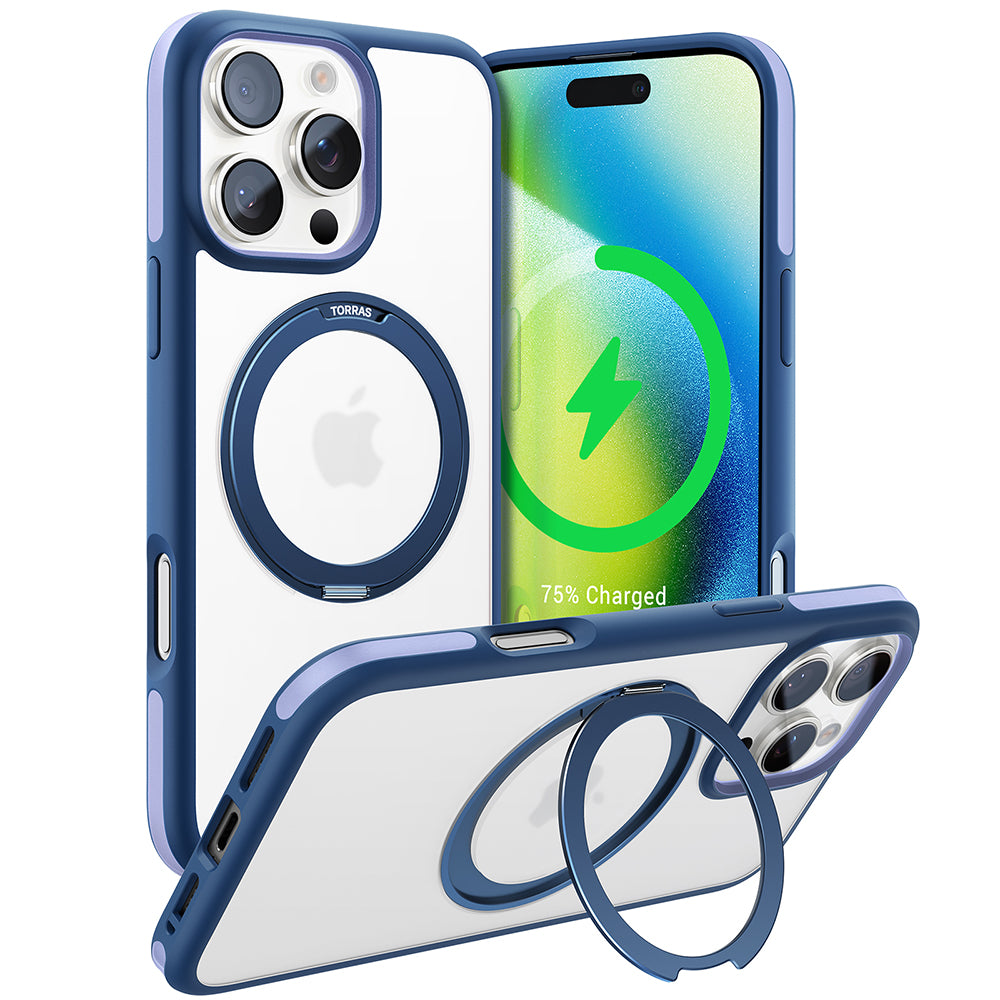 Torras - Ostand R Fusion MagSafe Series - iPhone 16 Pro Max - Navy Blue