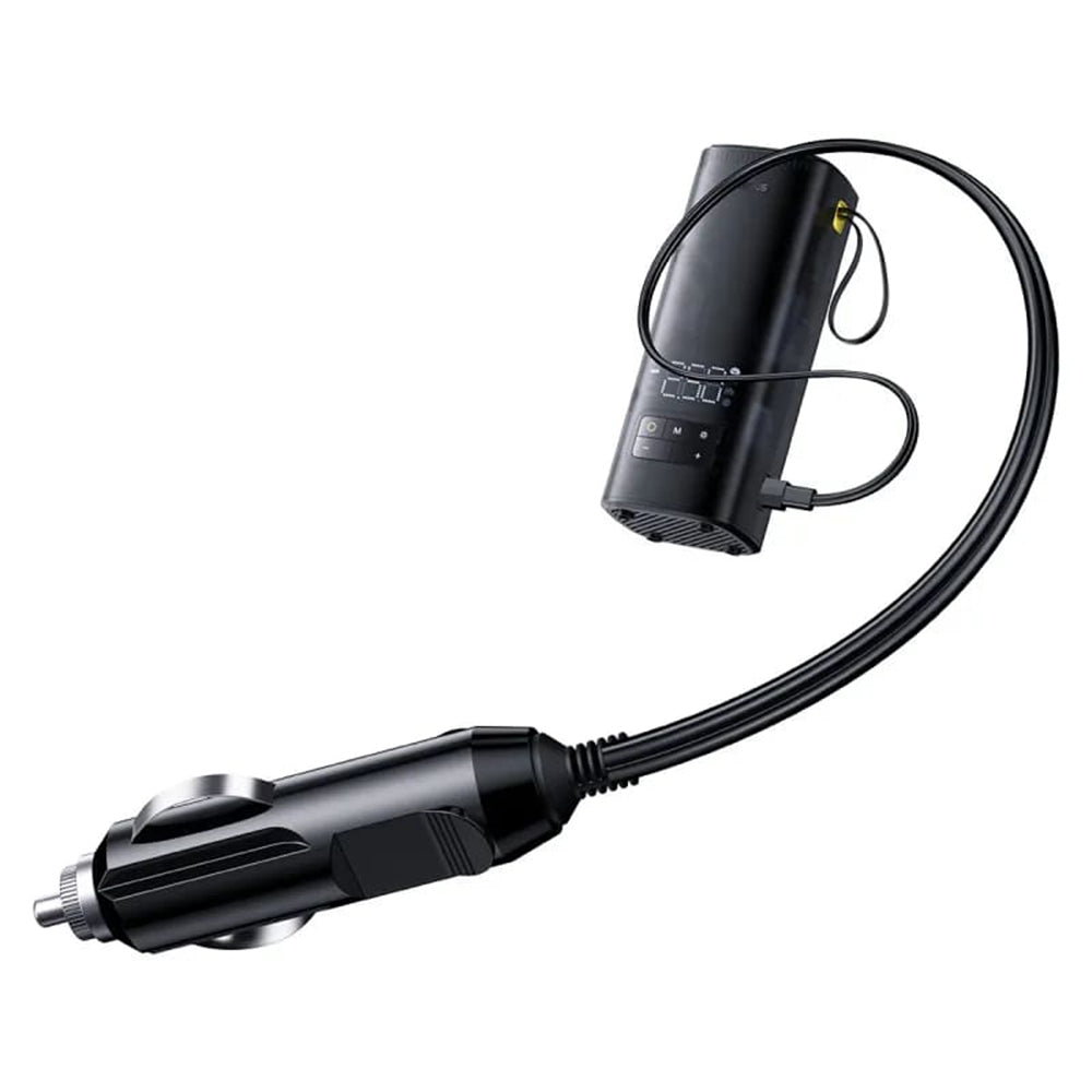 Baseus - Car Compressor Mega Series (C11123202111-00) - Double Cylinder, LED Digital Display, Faster Inflation - Black