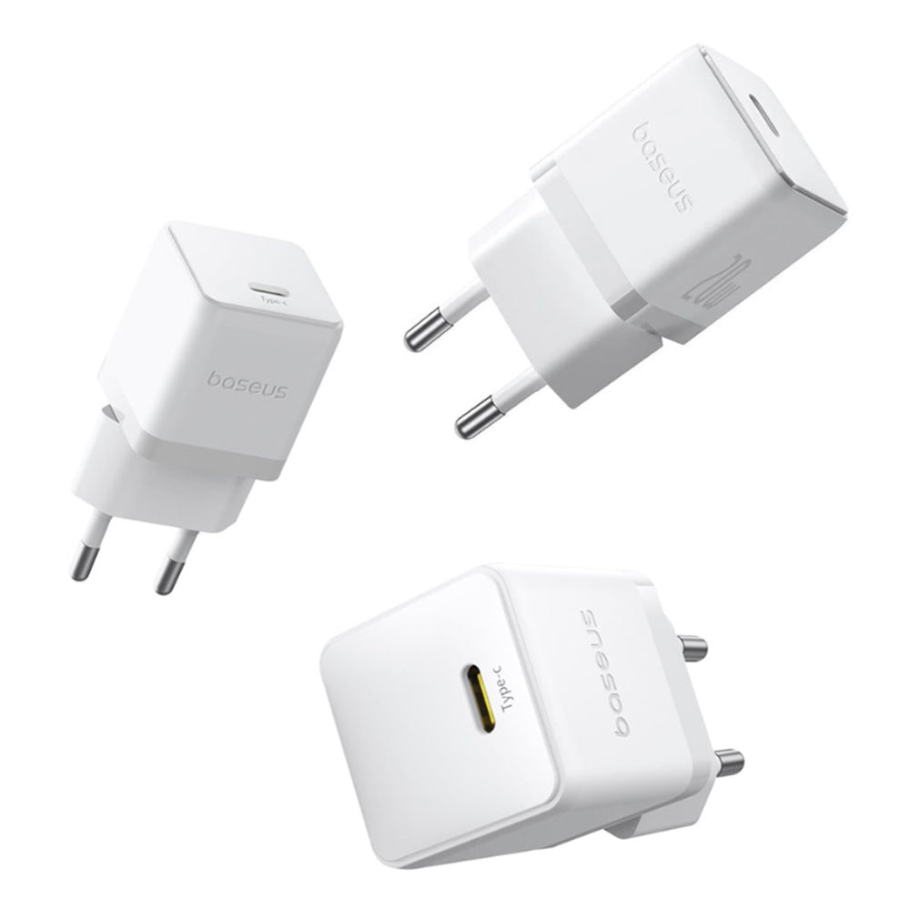 Baseus - Wall Charger Palm (P10111602213-00) - Fast Charger, Type-C, PD 20W, 5V/3A - Moon White