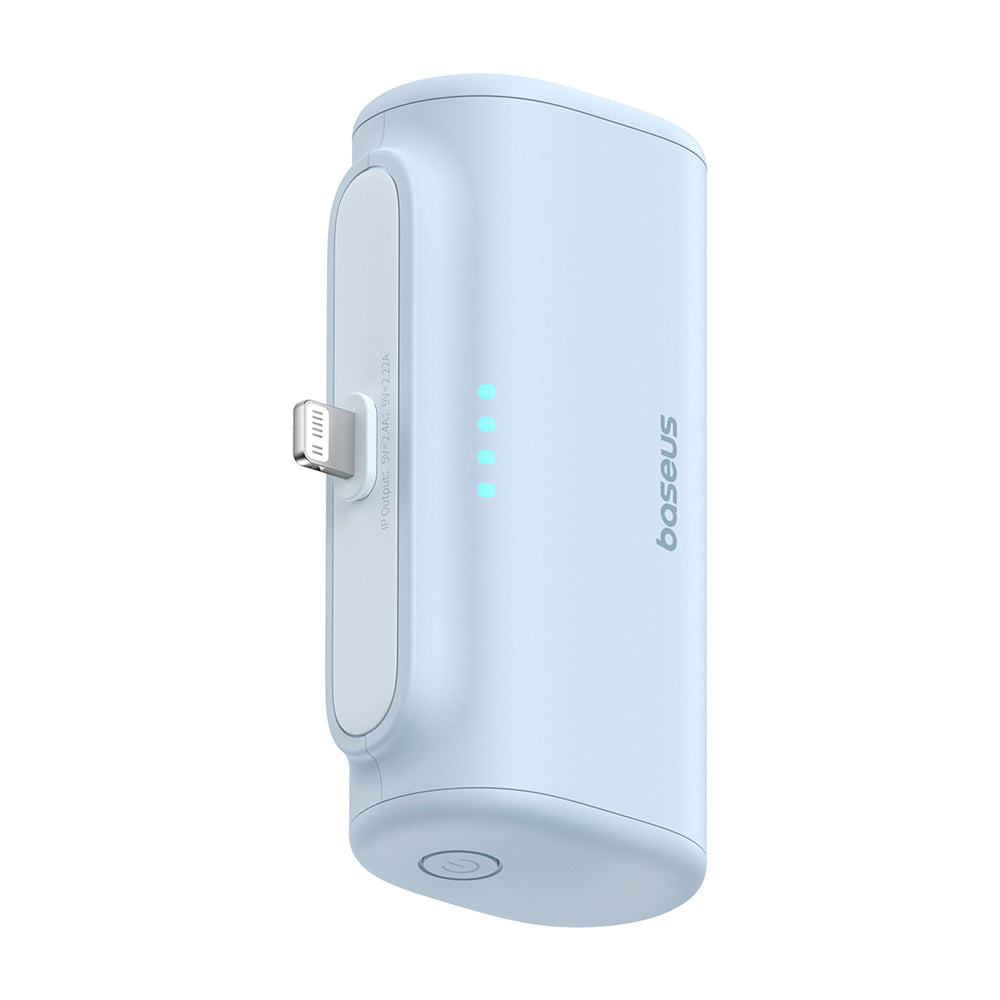 Baseus - Power Bank (P10068307313-00) - Lightning, Compact Design, 20W, 5000mAh, with Cable Type-C - Bleu