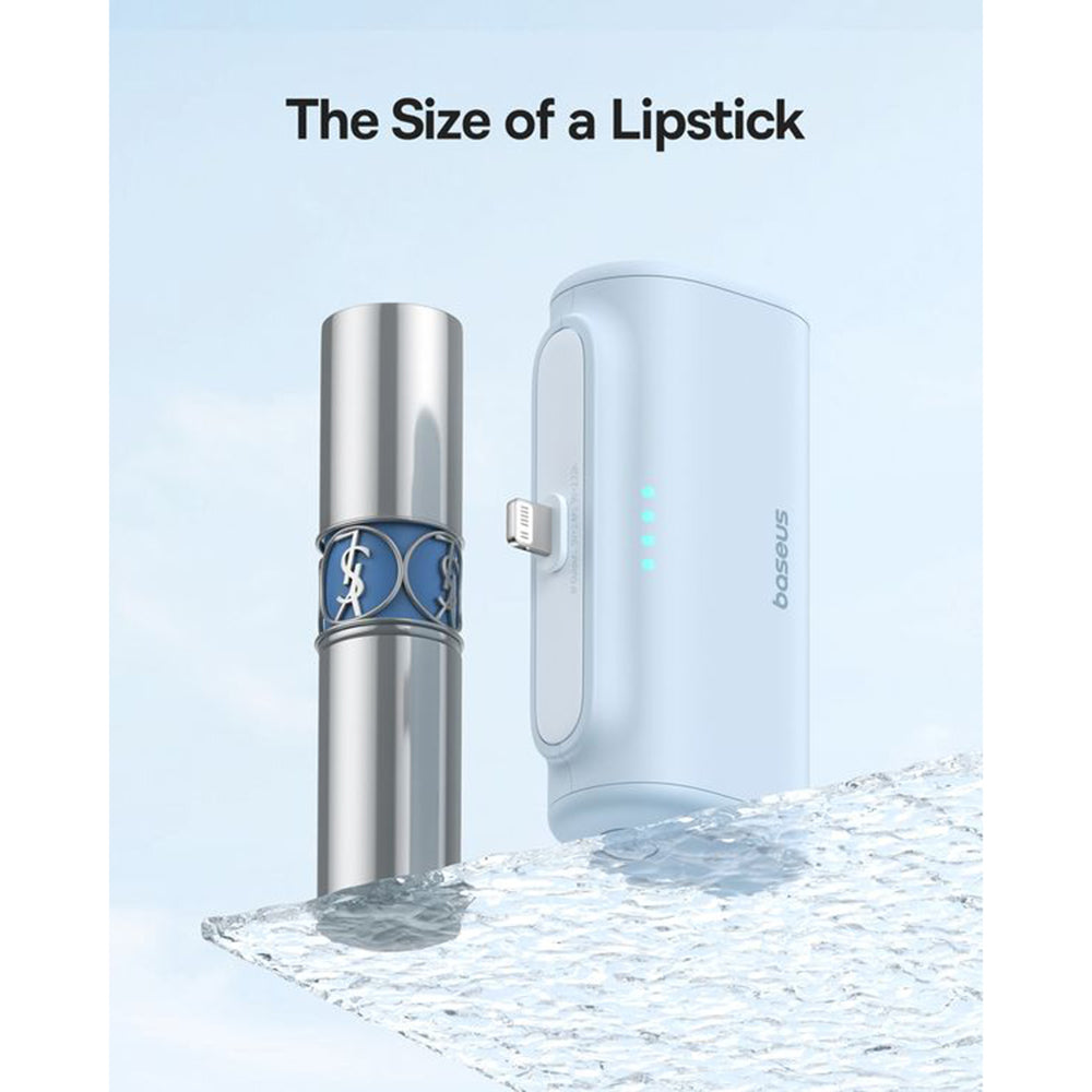 Baseus - Power Bank (P10068307313-00) - Lightning, Compact Design, 20W, 5000mAh, with Cable Type-C - Bleu