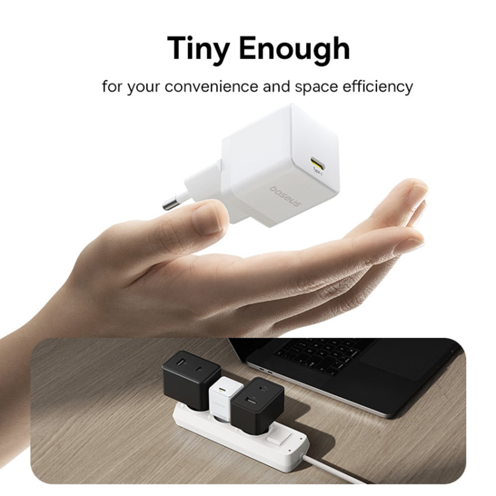 Baseus - Wall Charger Palm (P10111605213-00) - Fast Charger, Type-C, PD 30W, 5V/3A- Moon White