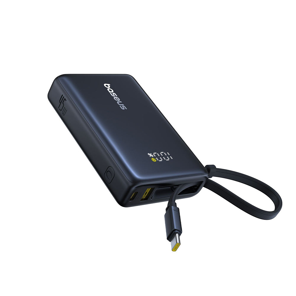 Baseus - Power Bank PicoGo (P10076803123-00) - Type-C, USB, Fast Charging, 45W, 10000mAh, Built-in Type-C Cable - Black