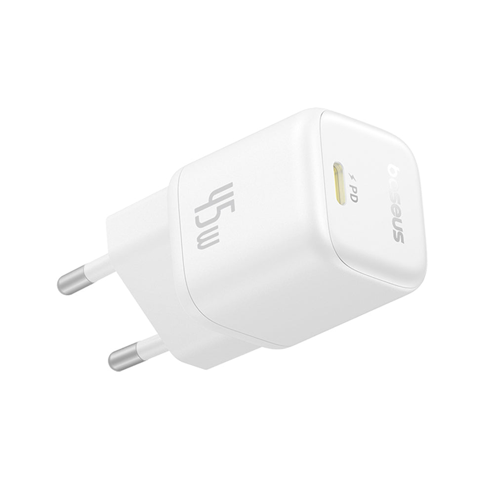 Baseus - Wall Charger PicoGo (P10176800213-00) - GaN, Fast Charging, 45W, USB-C - Moon White