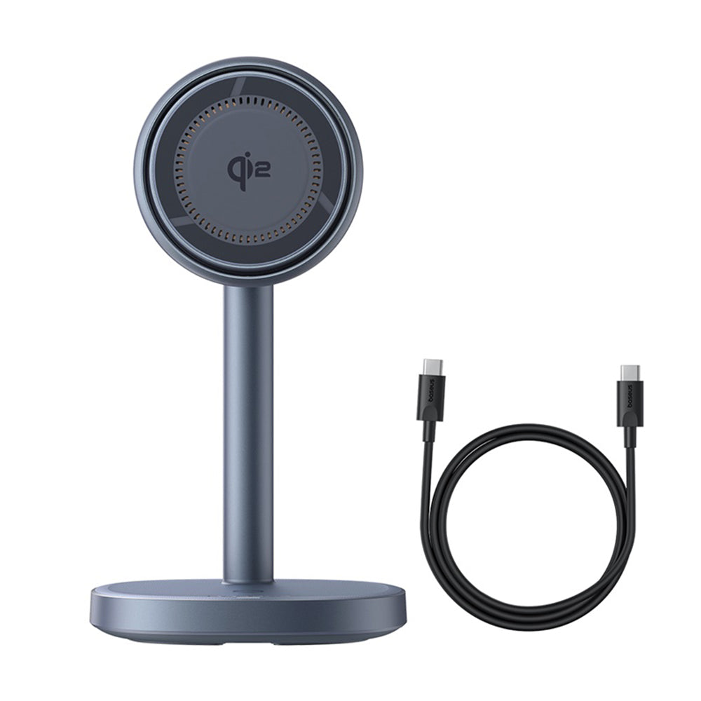 Baseus - Magnetic Wireless Charger Orbit 2 Pro (P10273500813-00) - Cooling Fast Charger for Phone, Earbuds, 20W - Space Grey